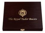 Drewniane etui na 10 monet z serii The Royal Tudor Beasts 1 uncja Złota