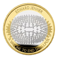 Edward Jenner £2 pozłacany Srebro 2023 Proof Piedfort
