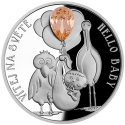 Niue: Crystal Coin - Hello Baby $2 Srebro 2022 Proof