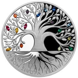 Niue: Crystal Coin - Tree of Life "Rainbow" $2 Srebro 2021 Proof (Expo)