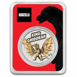 Niue: Godzilla vs Monsters - King Ghidorah kolorowany 1 uncja Srebra 2023 Slab