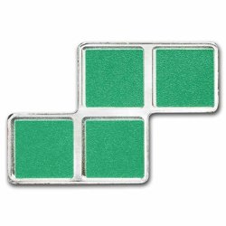 Niue: Tetris - S-Tetrimino Block kolorowany 1 uncja Srebra 2023 (zielony)