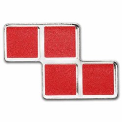 Niue: Tetris - Z-Tetrimino Block kolorowany 1 uncja Srebra 2023 (czerwony)