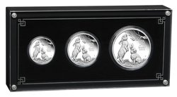 Perth Mint: Lunar III - Rok Królika: Zestaw 3 monet Srebro 2023 Proof