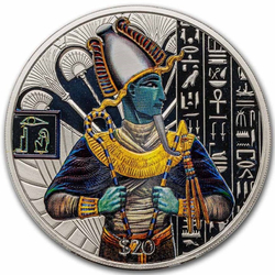 Sierra Leone: Egyptian Gods - Osiris kolorowany 2 uncje Srebra 2023 Proof