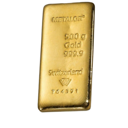 Sztabka Metalor 500 gramów Złota