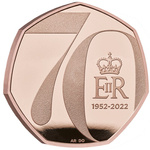 The Platinum Jubilee of Her Majesty The Queen Złoto 50p 2022 Proof 