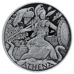 Tuvalu: Bogowie Olimpu - Atena 5 uncji Srebra 2022 Antiqued Coin