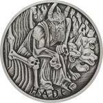 Tuvalu: Bogowie Olimpu - Hades 1 uncja Srebra 2021 Antiqued Coin