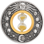 Tuvalu: Hourglass 2 uncje Srebra 2021 Antiqued Coin